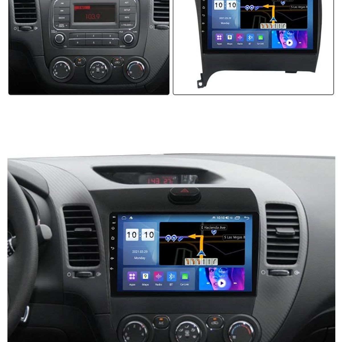 GENERICO - Autoradio Android 4+64GB Kia Cerato 2013-2018 8Nucleos +Entrada Sim