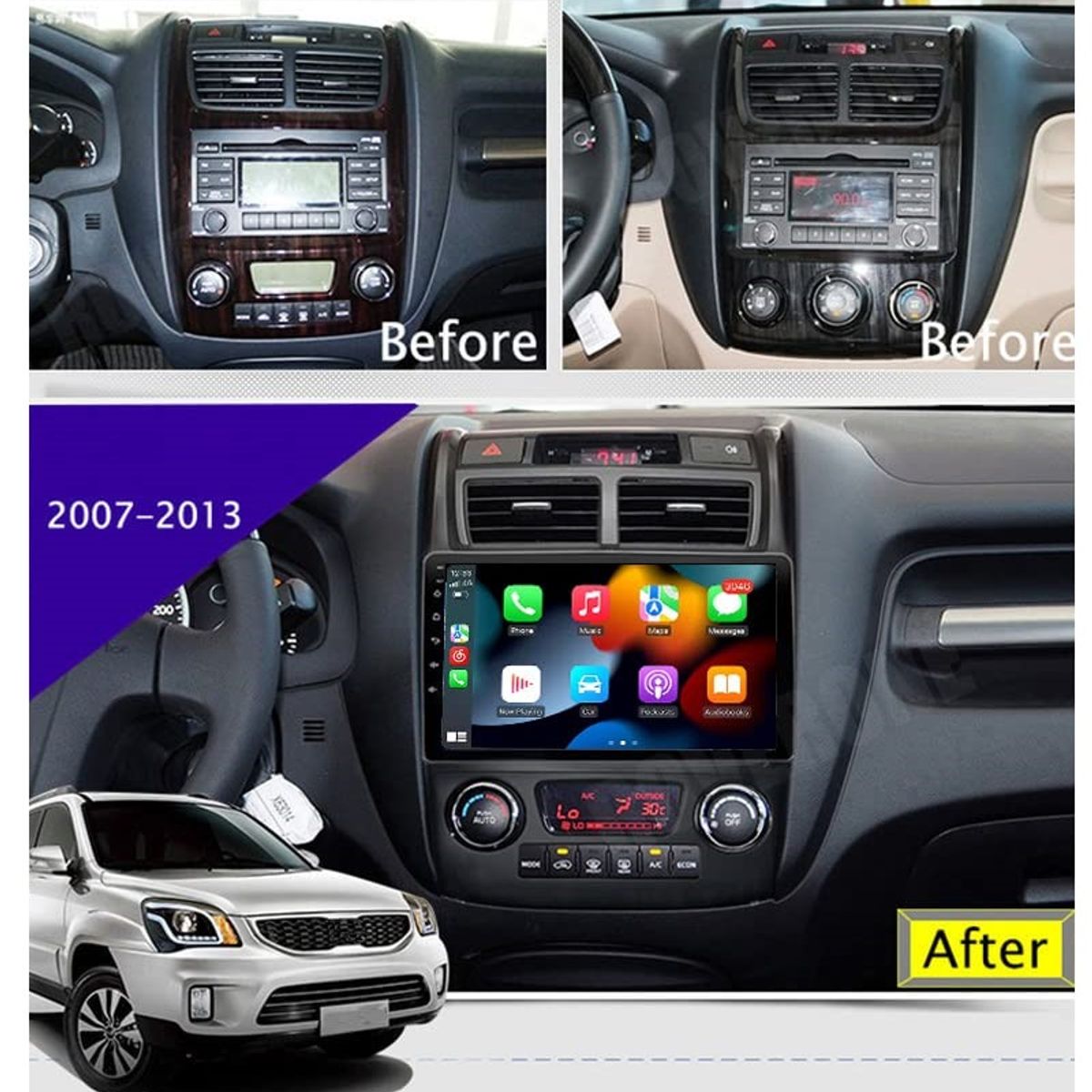 GENERICO - Autoradio Android 4+64GB Kia Sportage 2005-2010 8Nucleos +Entrada Sim