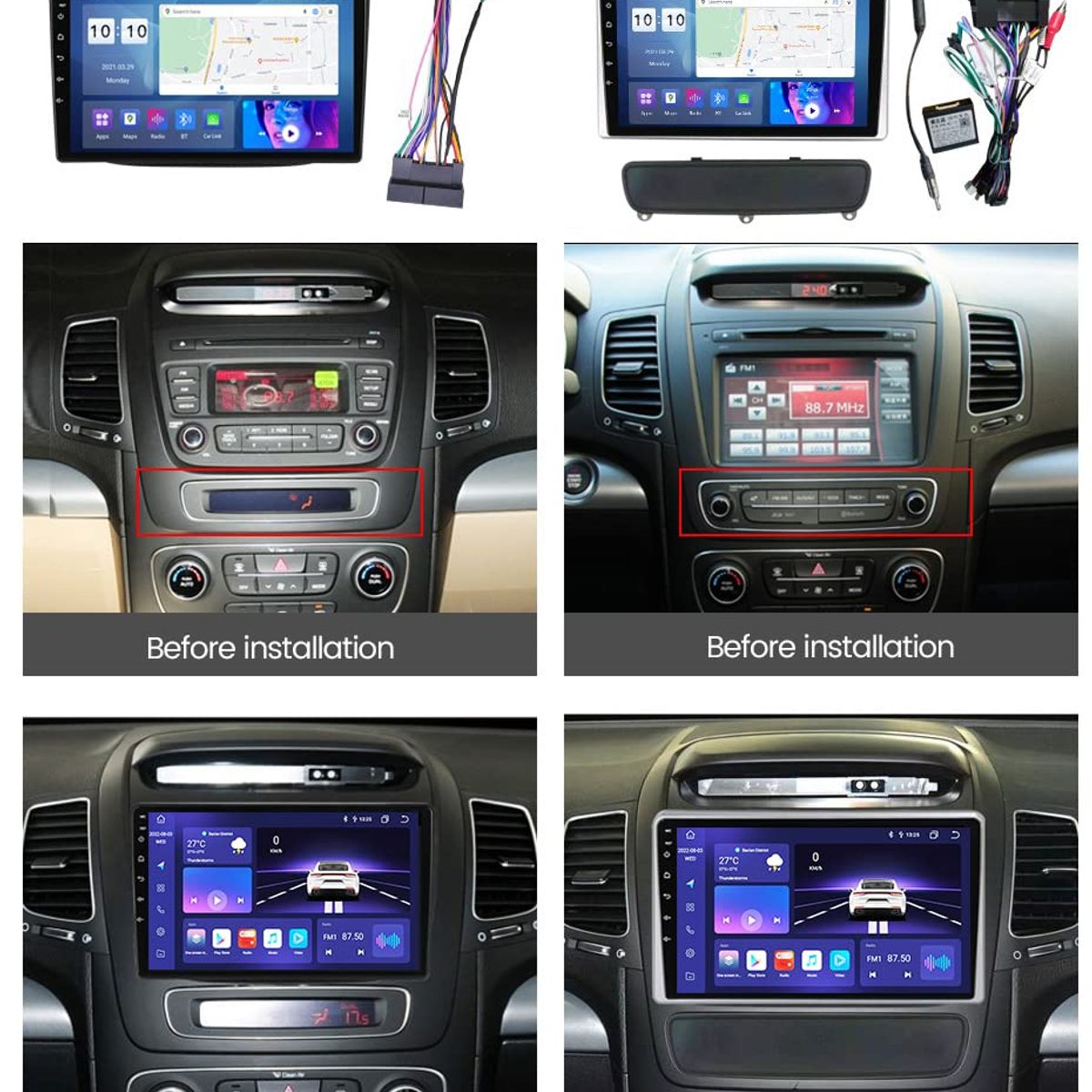 GENERICO - Autoradio Android 4+64GB Kia Sorento 2013-2015    8Nucleos +Entrada Sim