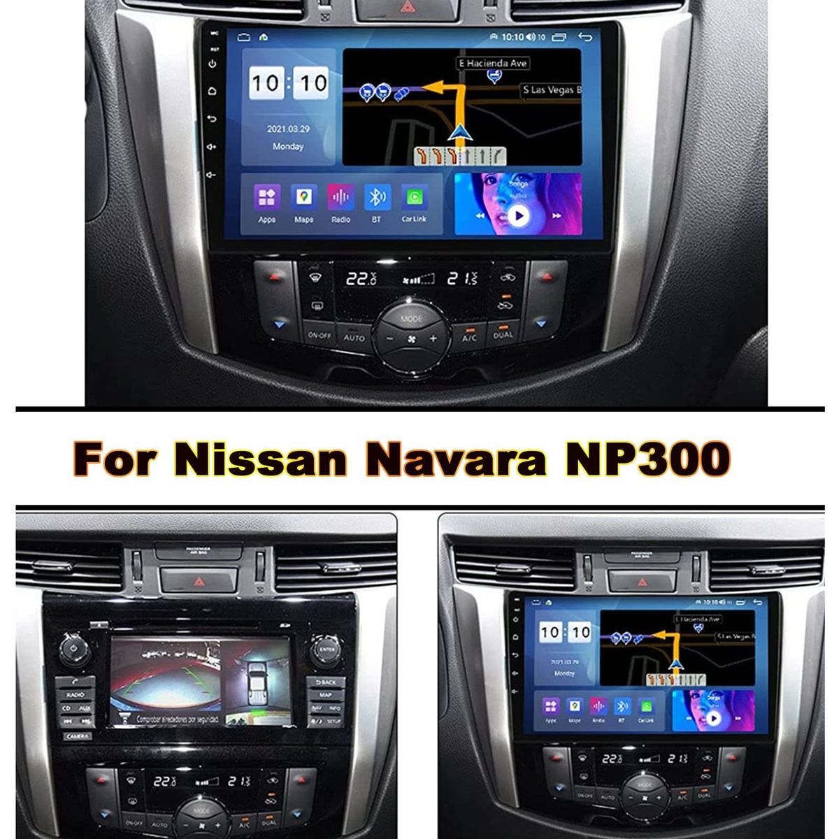 GENERICO - Autoradio Android 4+64GB Nissan Navara NP300 2014-2015 8Nucleos +Entrada Sim