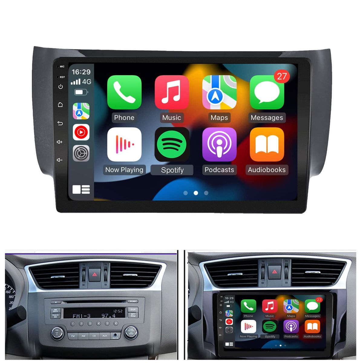 GENERICO - Autoradio Android 4+64GB Nissan Sentra 2013-20208Nucleos +Entrada Sim