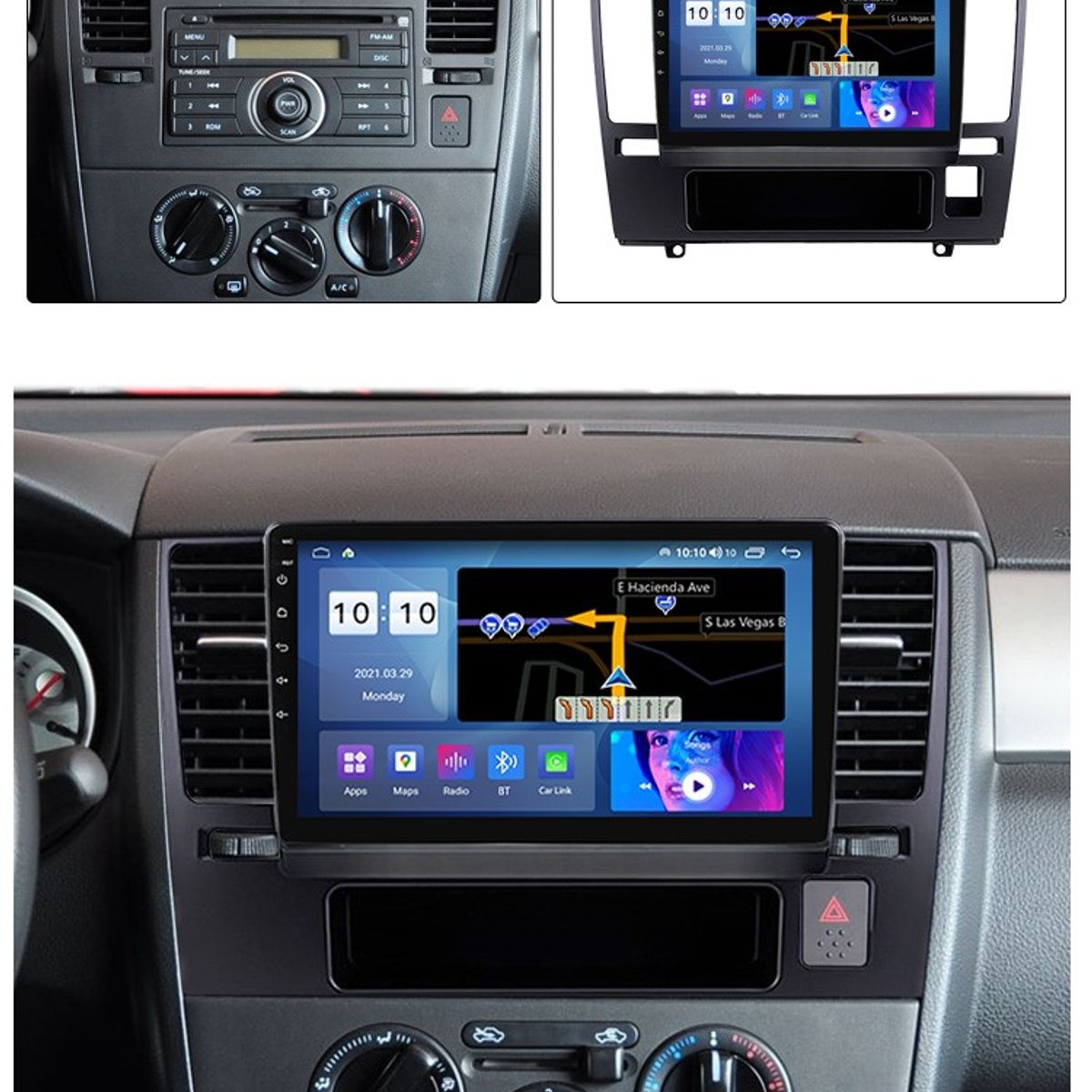 GENERICO - Autoradio Android 4+64GB Nissan Tiida 2004-2019 8Nucleos +Entrada Sim