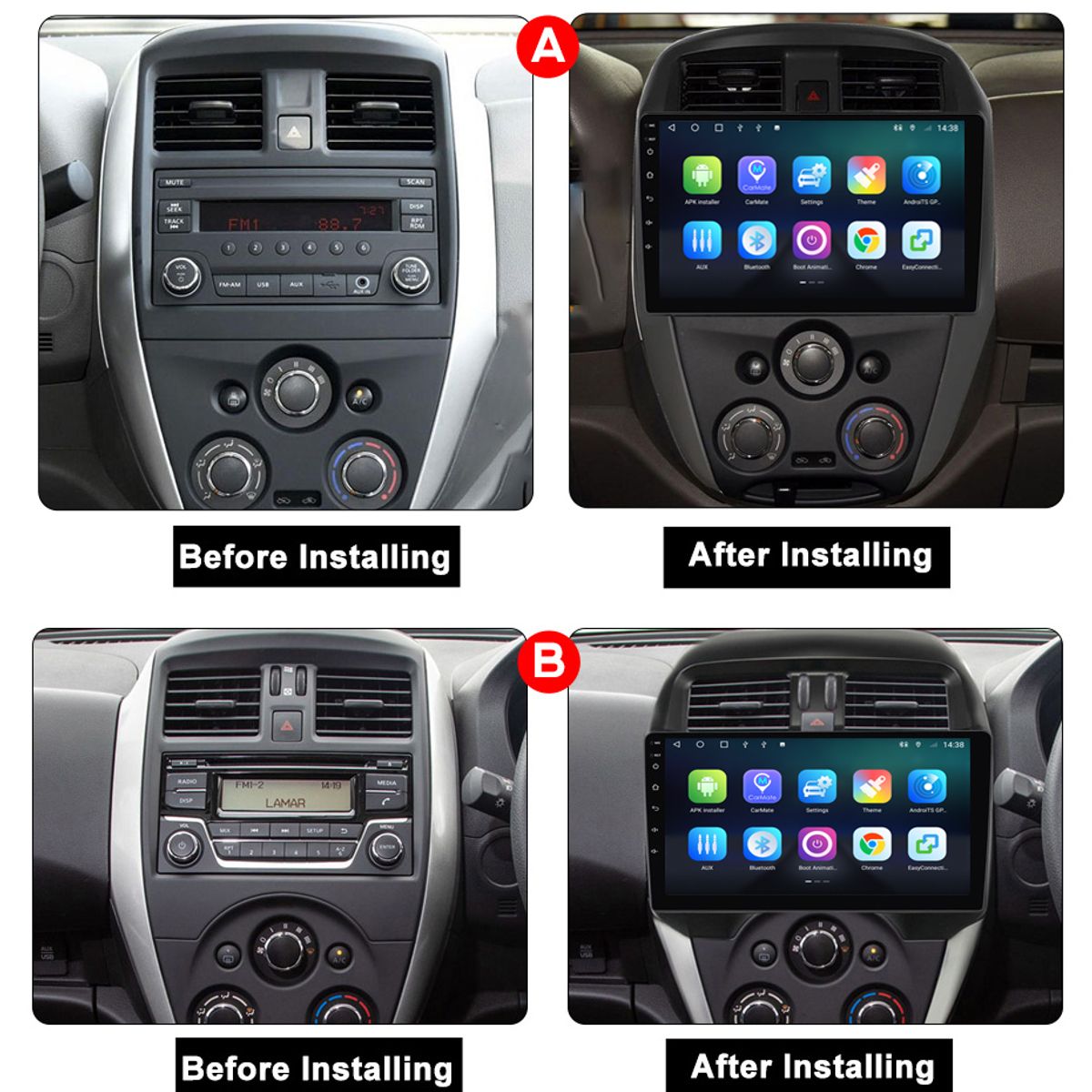 GENERICO - Autoradio Android 4+64GB nissan versa 2012-2019 8Nucleos +Entrada Sim