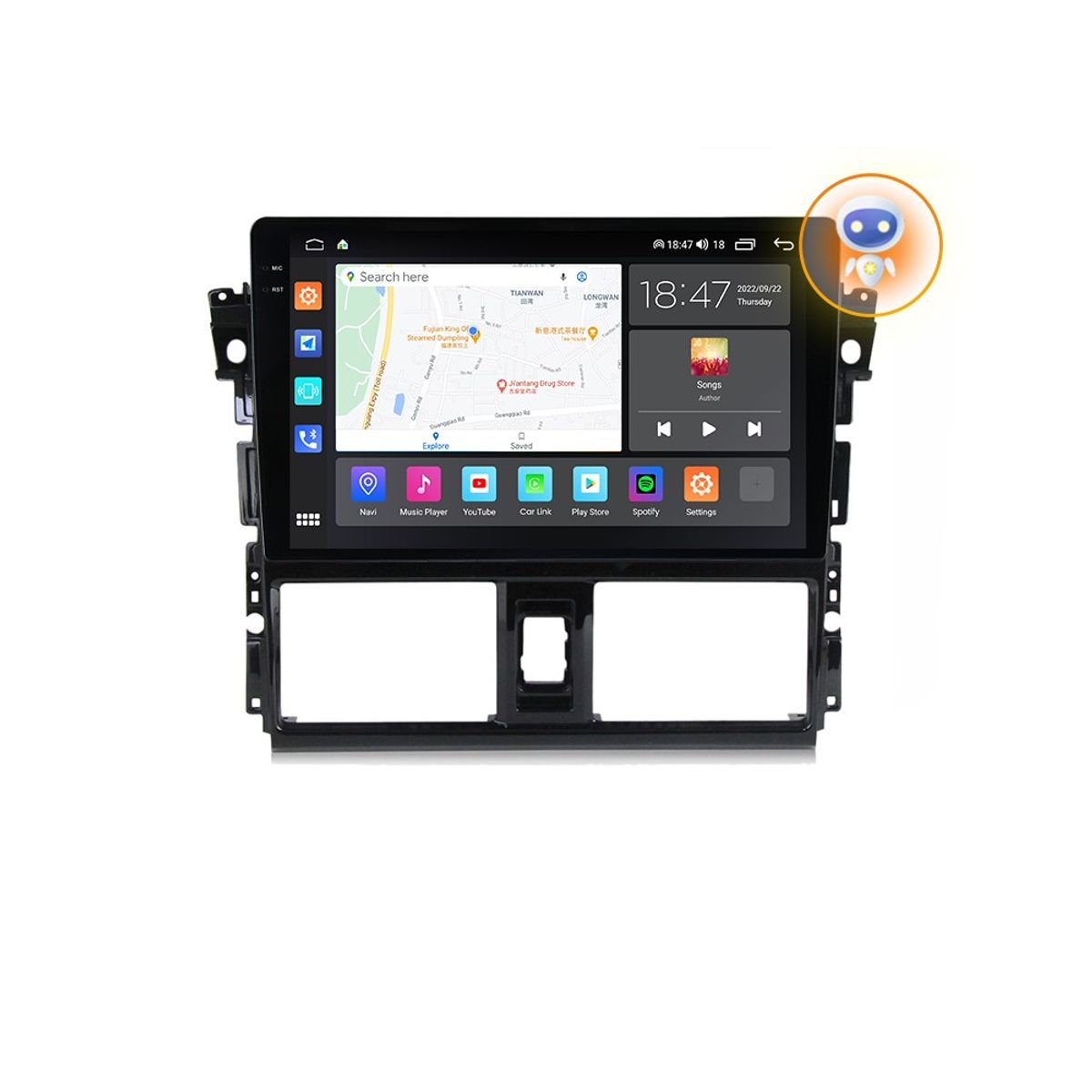 GENERICO - Autoradio Android 4+64GB Toyota Yaris 2013-2018 8Nucleos +Entrada Sim