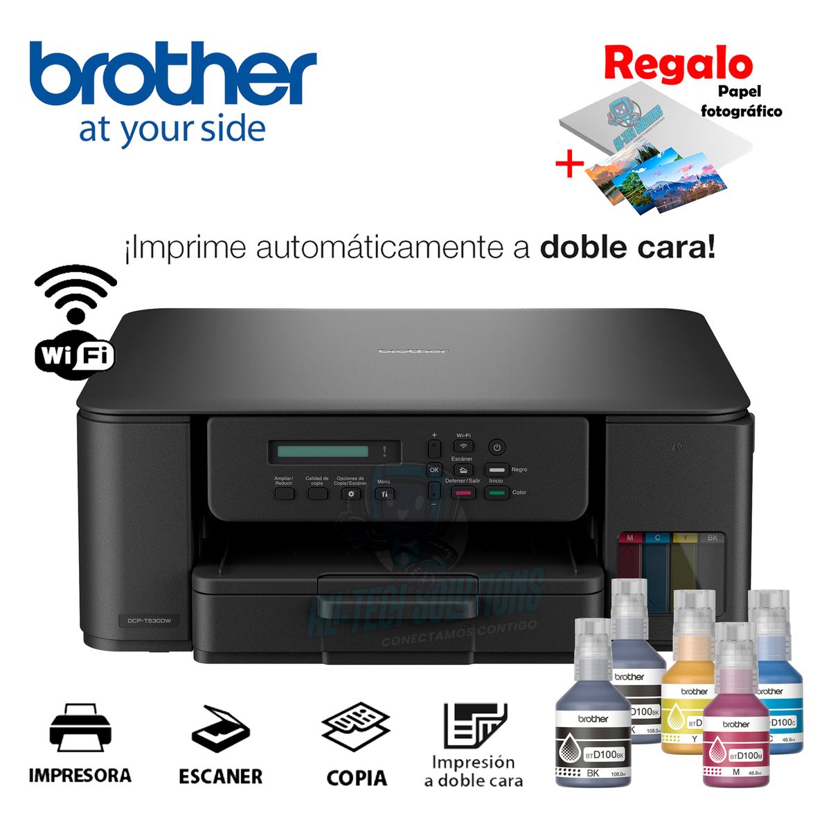 BROTHER - IMPRESORA BROTHER MULTIFUNCIONAL DCP-T530DW WIFI - DÚPLEX AUTOMÁTICO