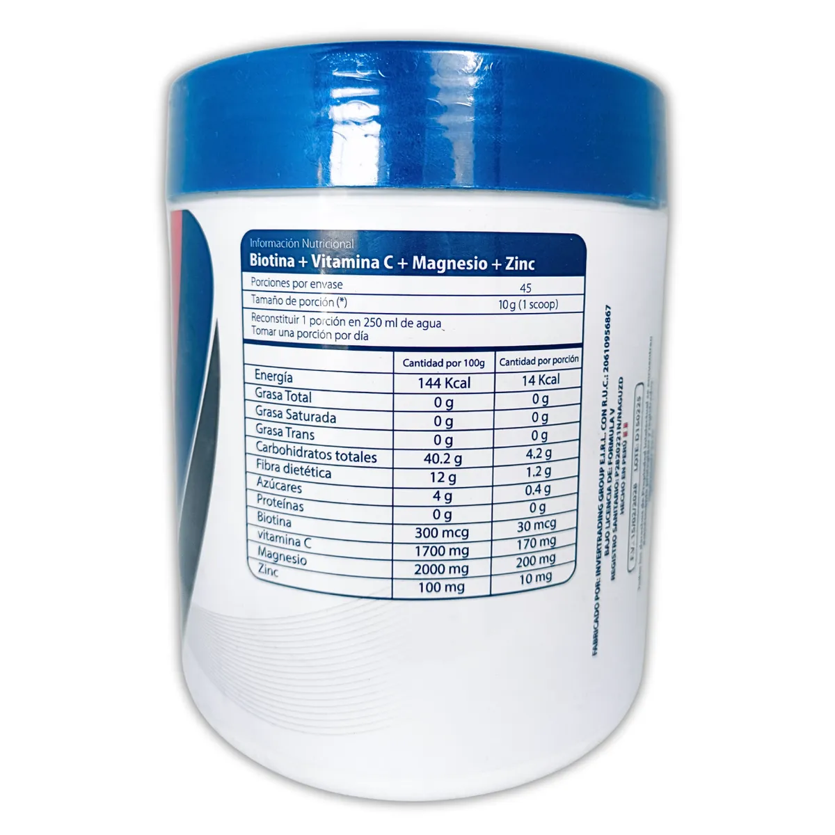 GENERICO - BIOTINA CAÍDA DE CABELLO PIEL Y UÑAS SANAS BIOTIN 450 GRAMOS FORMULA V