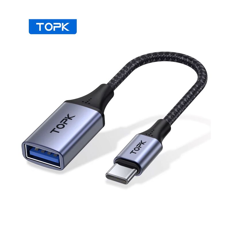 GENERICO - Cable Usb C a Usb A OTG Alumnio TOPK