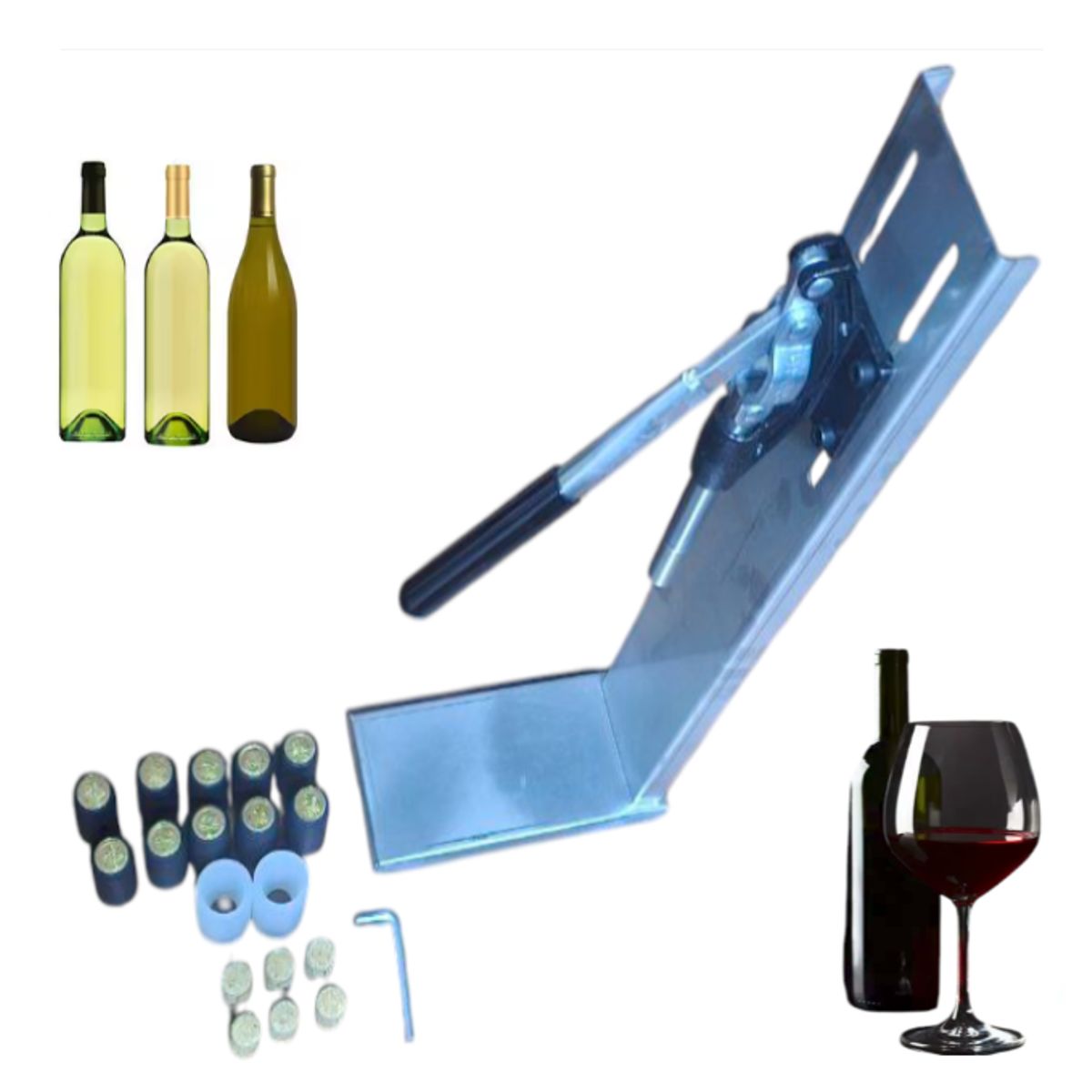 GENERICO - ENCORCHADORA PROFESIONAL MANUAL BASE INOXIDABLE 304 2POM MUY PRÁCTICA