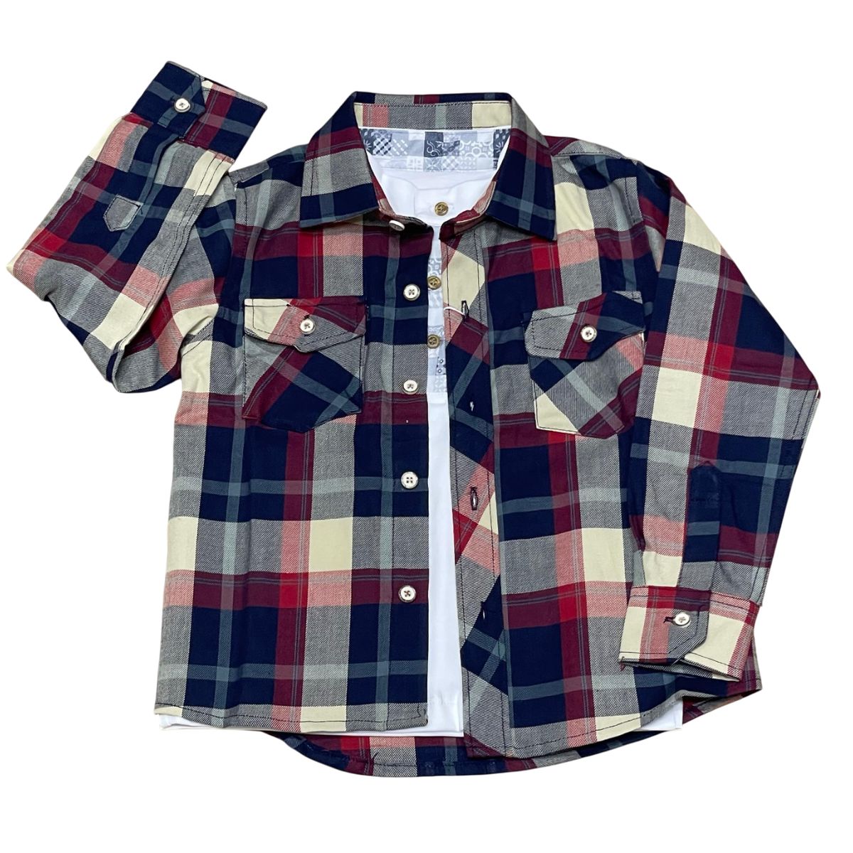 GENERICO - Camisa + Polo Olivier para Niño 100% Algodón