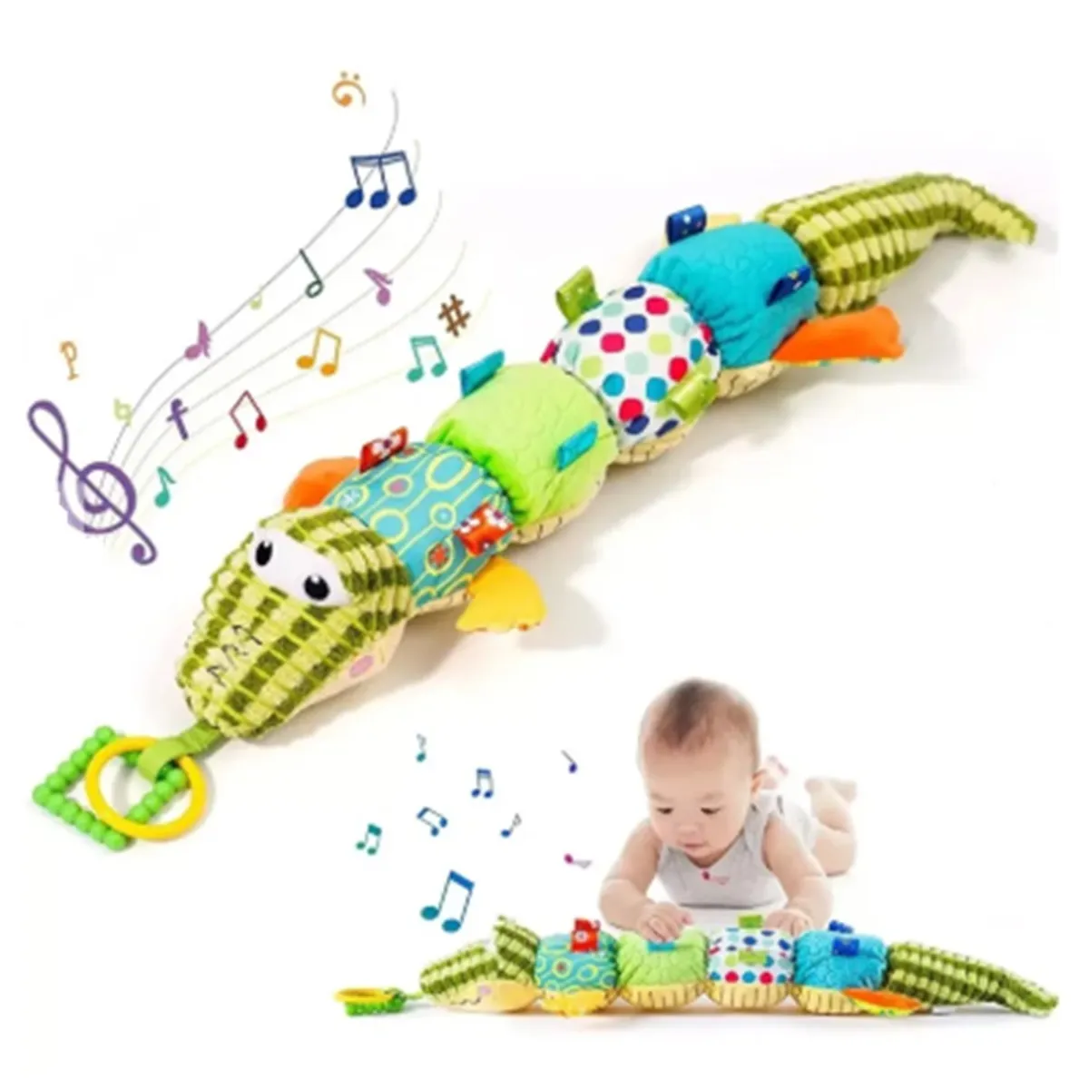 GENERICO - Cocodrilo Musical de Peluche Multifuncional para Bebés