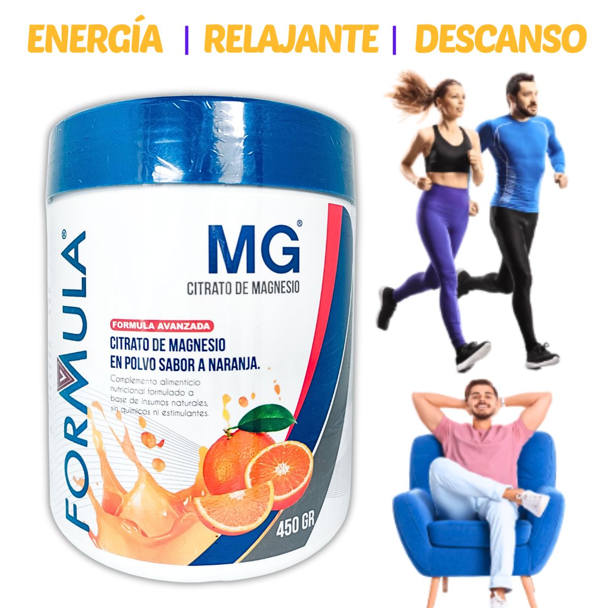 GENERICO - CITRATO DE MAGNESIO 450 GRAMOS SABOR NARANJA FORMULA V