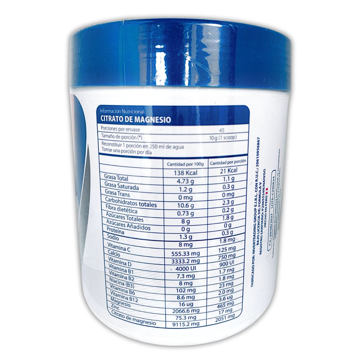 GENERICO - CITRATO DE MAGNESIO 450 GRAMOS SABOR NARANJA FORMULA V