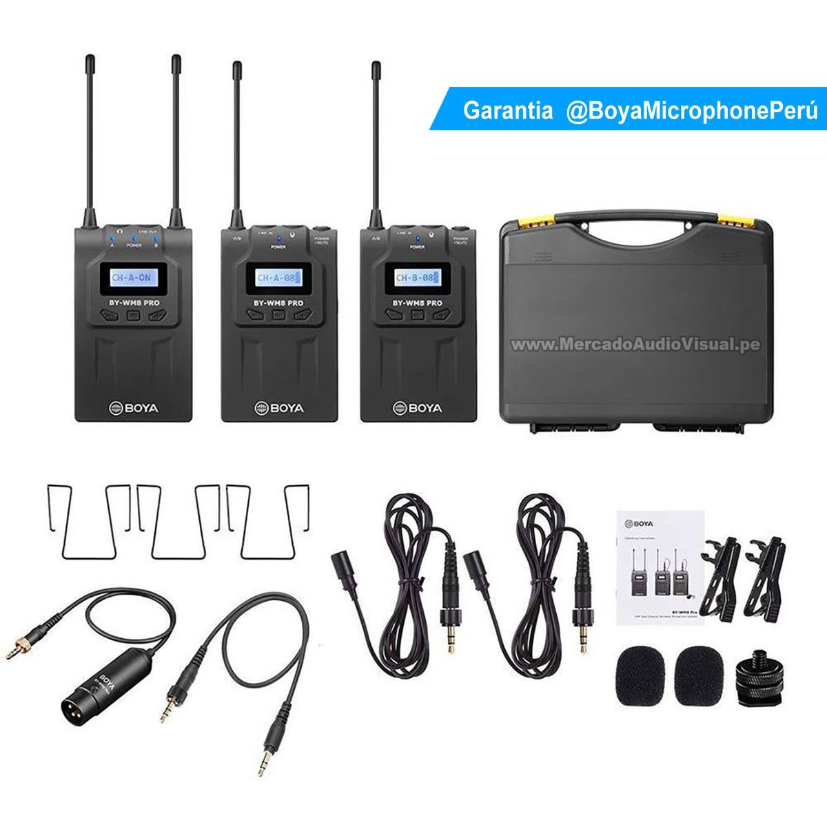 BOYA - BOYA BY-WM8 PRO-K2 UHF para 2 - Micrófono lavalier omnidireccional