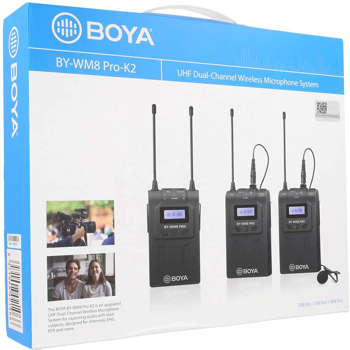 BOYA - BOYA BY-WM8 PRO-K2 UHF para 2 - Micrófono lavalier omnidireccional