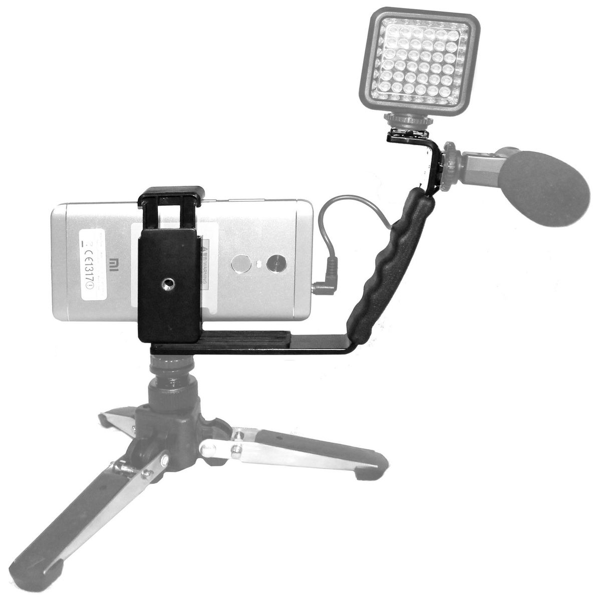 GENERICO - KIT para transmisión en Vivo Soporte L  Sujetador para smartphone y camaras - Gimbal