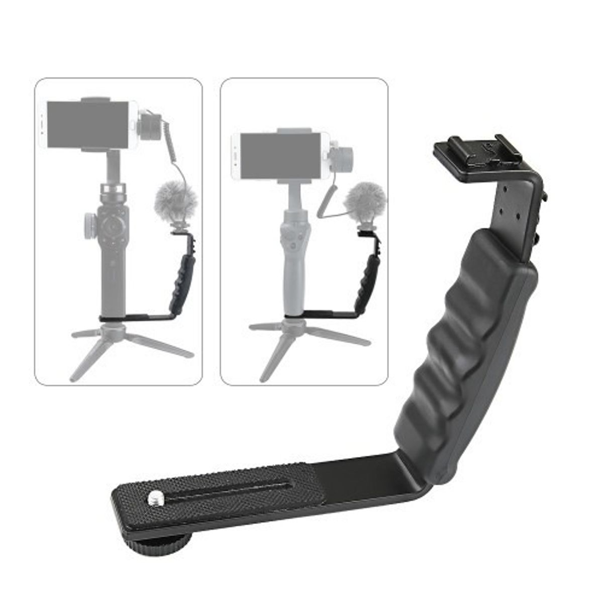 GENERICO - KIT para transmisión en Vivo Soporte L  Sujetador para smartphone y camaras - Gimbal