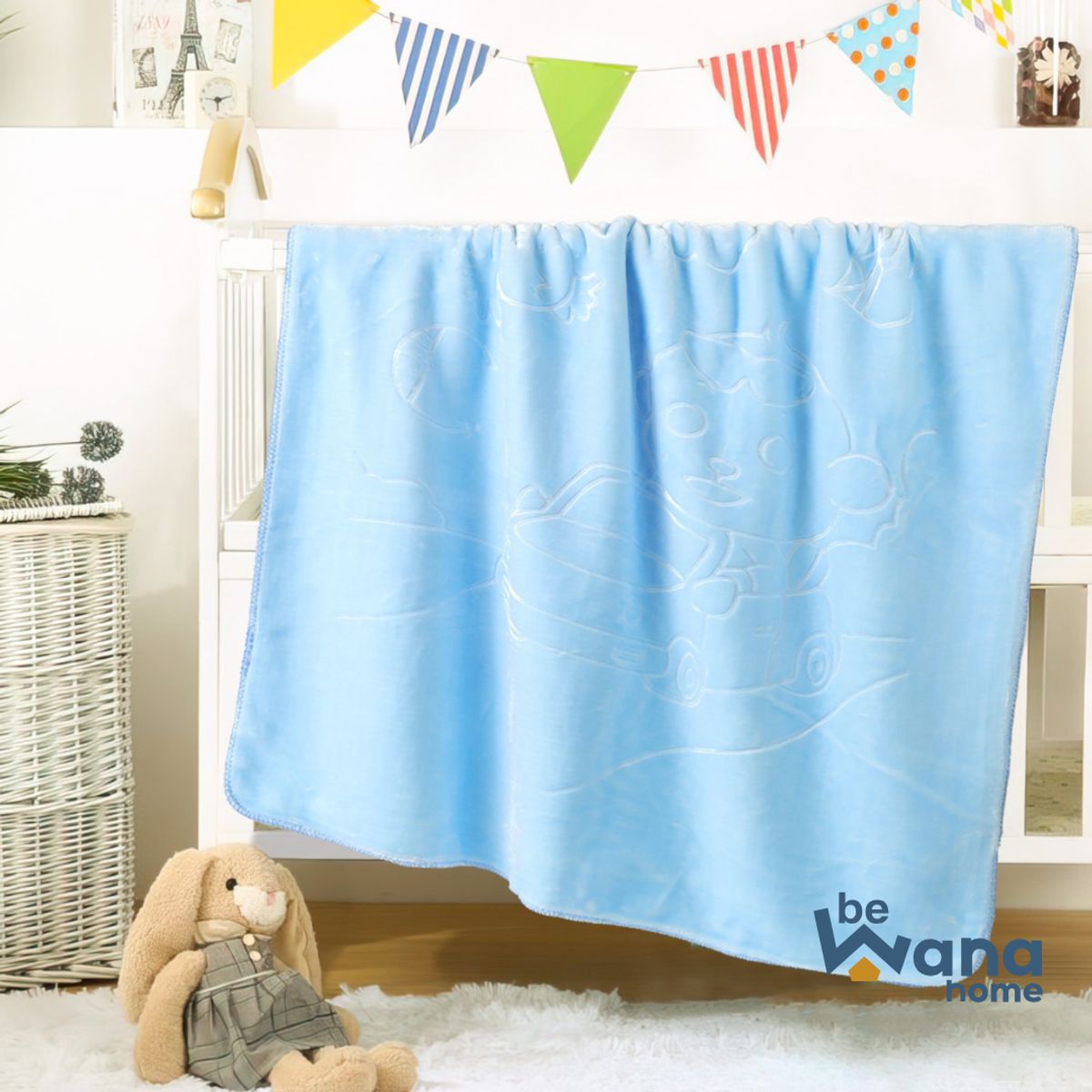 CASATEX - Manta para Bebe Suave Polar Alto Relieve Ligth Blue