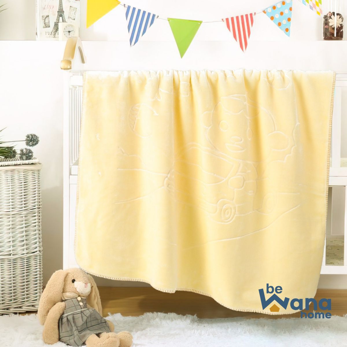 CASATEX - Manta para Bebe Suave Polar Alto Relieve Yellow