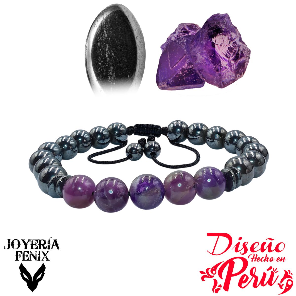 JOYERIA FENIX - Pulsera Doble Protección Hematite - Joyería Fenix