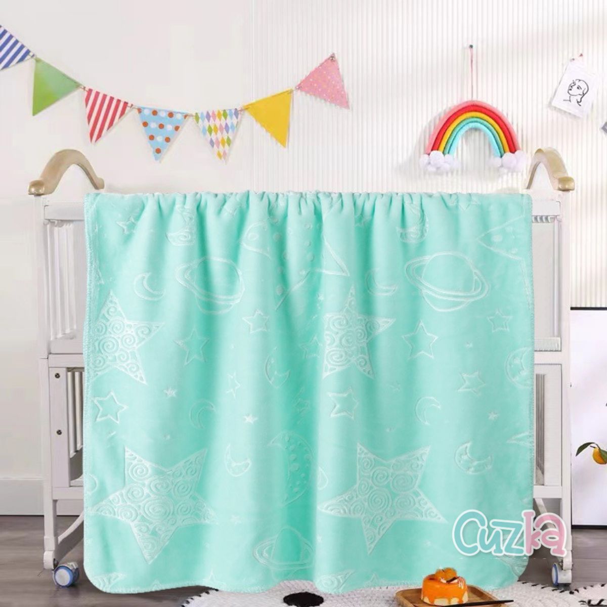 CASATEX - Manta para Bebe Suave Polar Alto Relieve Turquoise