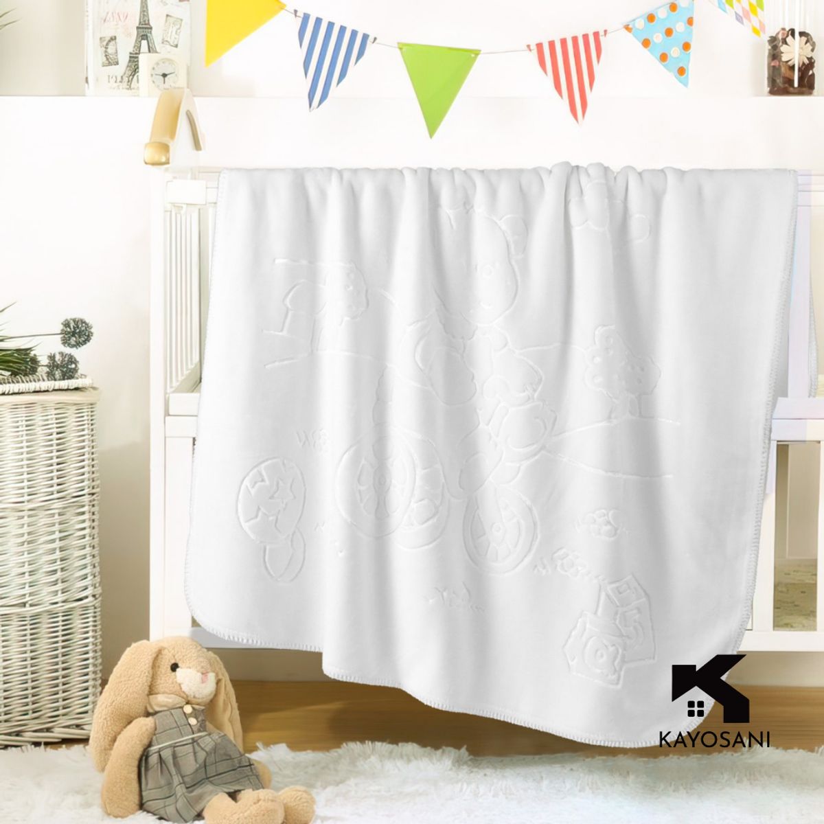 CASATEX - Manta para Bebe Suave Polar Alto Relieve White