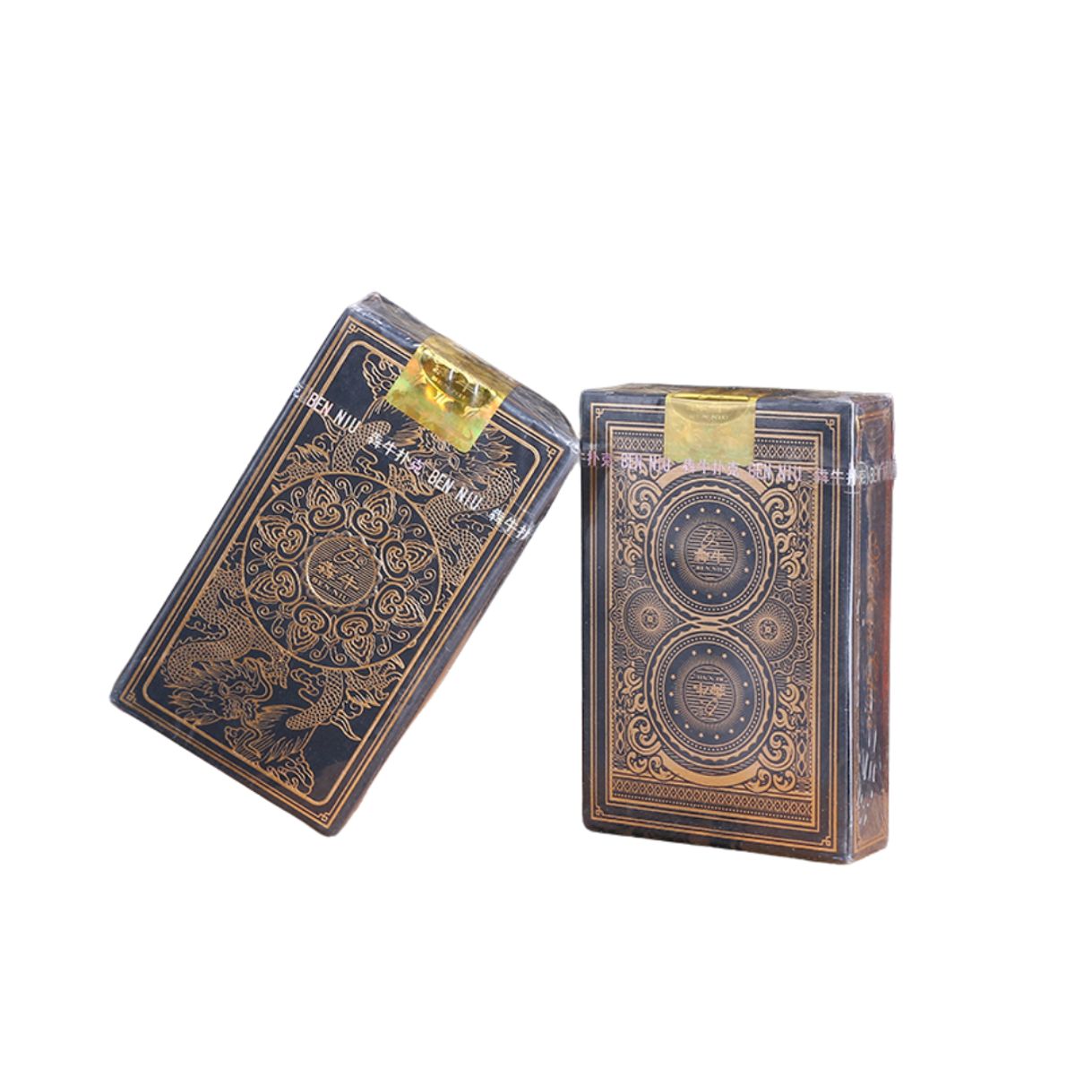 GENERICO - Cartas Poker Dragon Impermeable Plastico Transparente Dorado