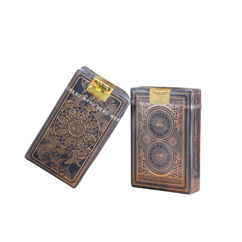 GENERICO - Cartas Poker Dragon Impermeable Plastico Transparente Dorado