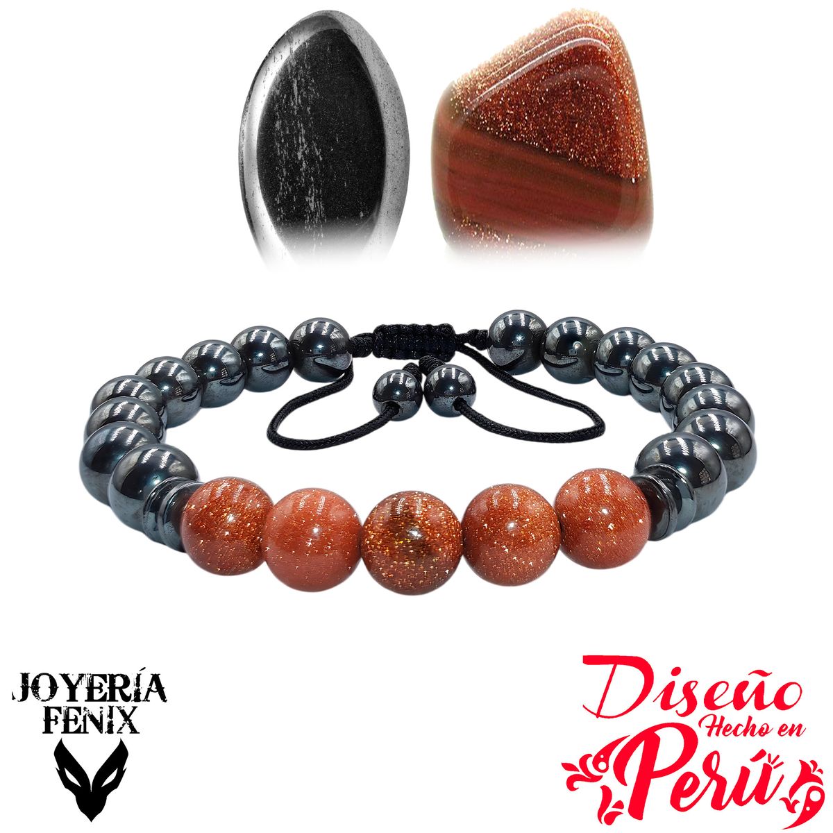 JOYERIA FENIX - Pulsera Doble Protección Hematite - Joyería Fenix