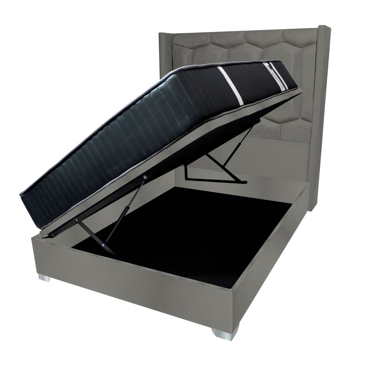 BARAKA HOME - Dormitorio Boxet Neiva 1.5 Plz - Gris Oscuro