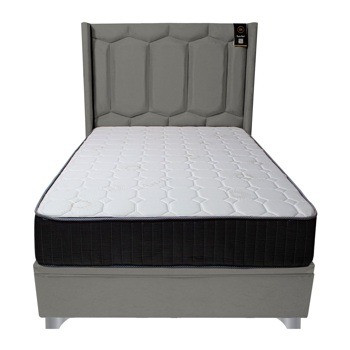 BARAKA HOME - Dormitorio Boxet Neiva 1.5 Plz - Gris Oscuro