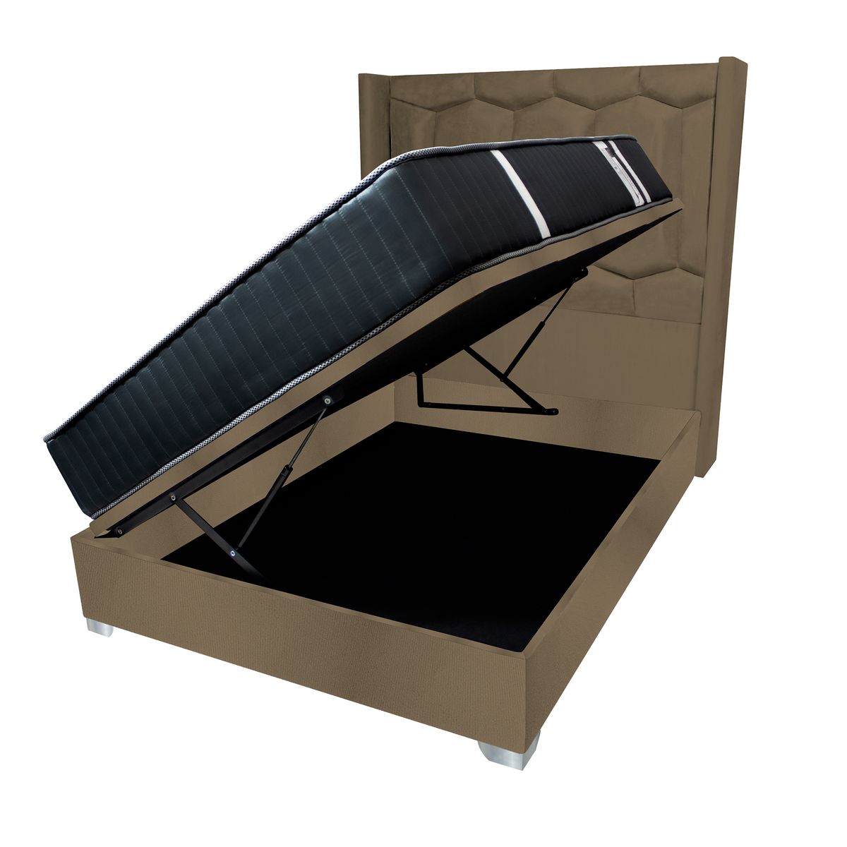 BARAKA HOME - Dormitorio Boxet Neiva 1.5 Plz - Beige Oscuro