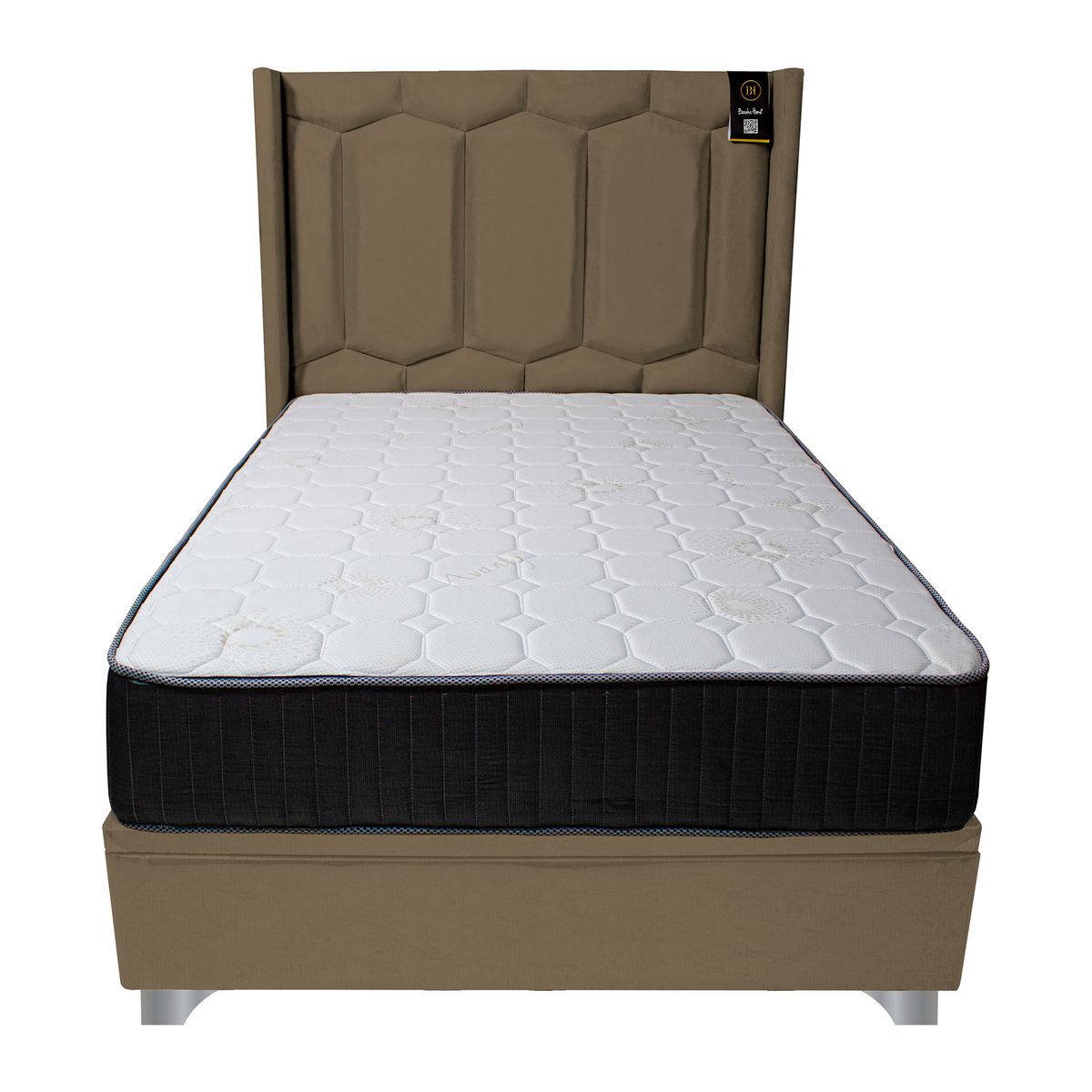 BARAKA HOME - Dormitorio Boxet Neiva 1.5 Plz - Beige Oscuro