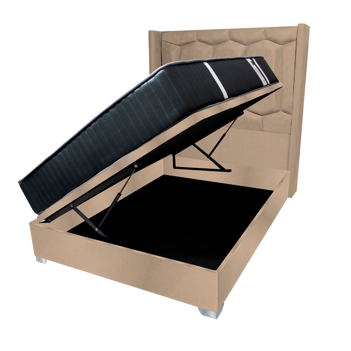 BARAKA HOME - Dormitorio Boxet Neiva 2 Plz - Beige Claro