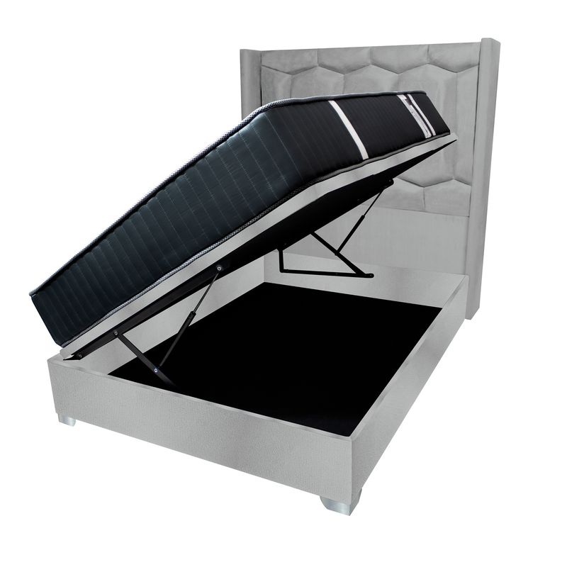 BH BARAKA HOME PREMIUM - Dormitorio Boxet Neiva 2 Plz - Gris Claro