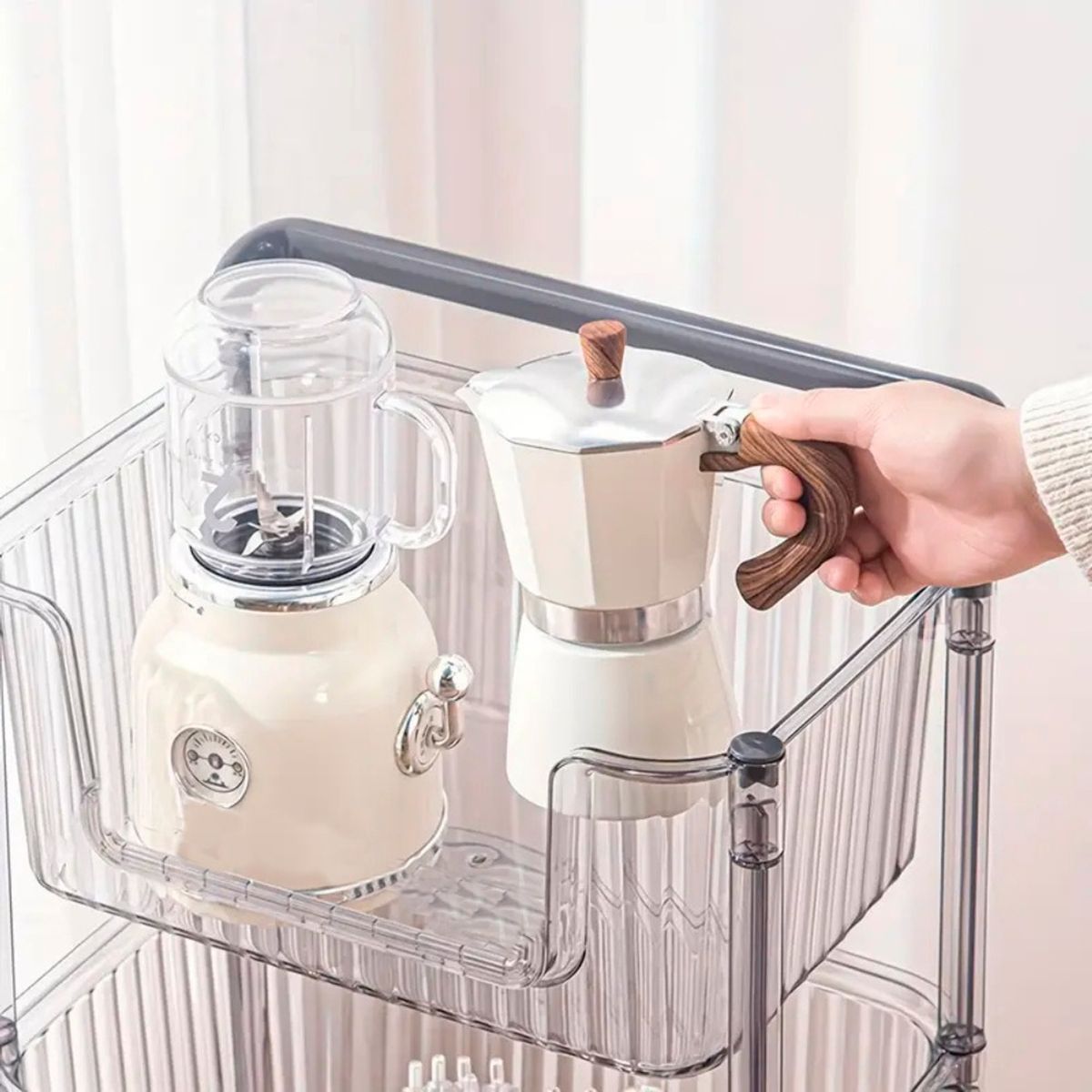 ELMEJORPRECIO - Carrito Organizador Multiuso de 4 Niveles Venecia Transparente