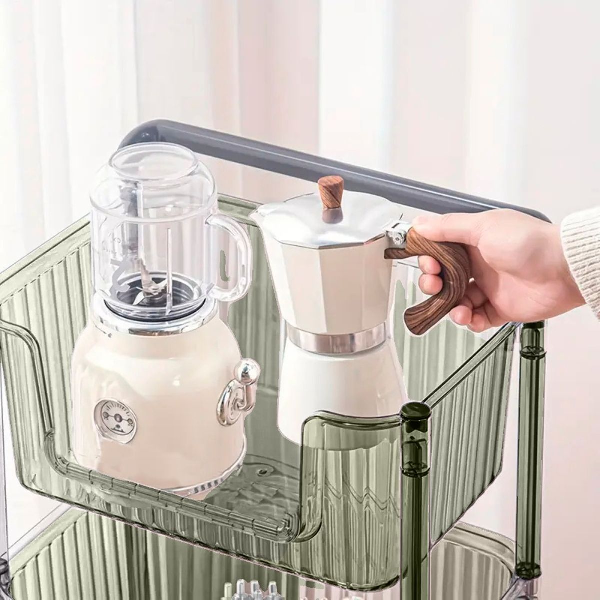 ELMEJORPRECIO - Carrito Organizador Multiuso de 4 Niveles Venecia Verde