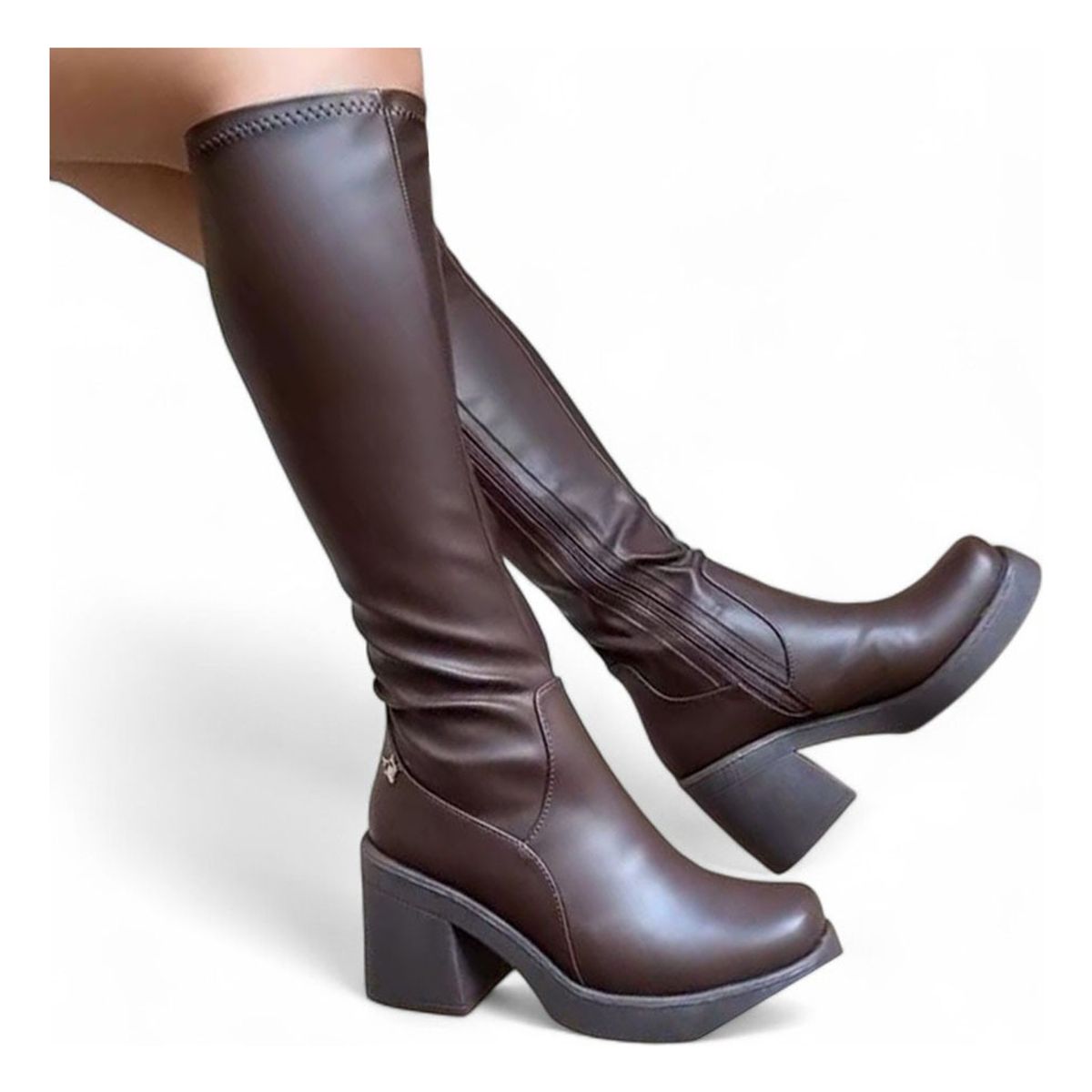 GENERICO - Botin Mujer Latex Taco 7 2086L-75 Color Marron
