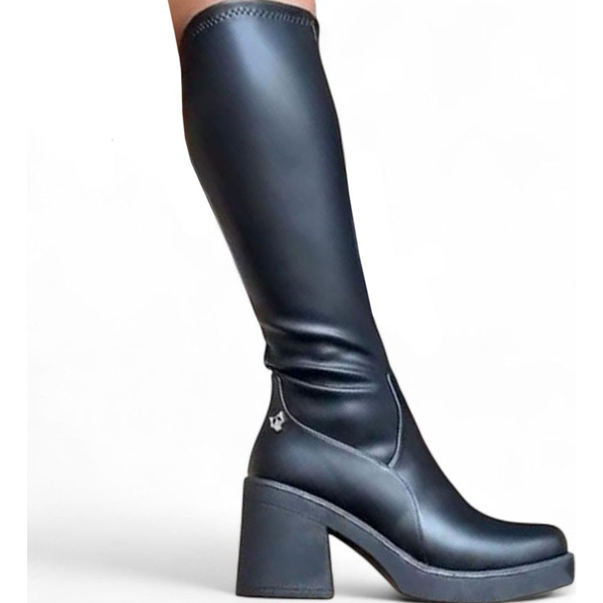 GENERICO - Botin Mujer Latex Taco 7 2086L-75 Color Negro