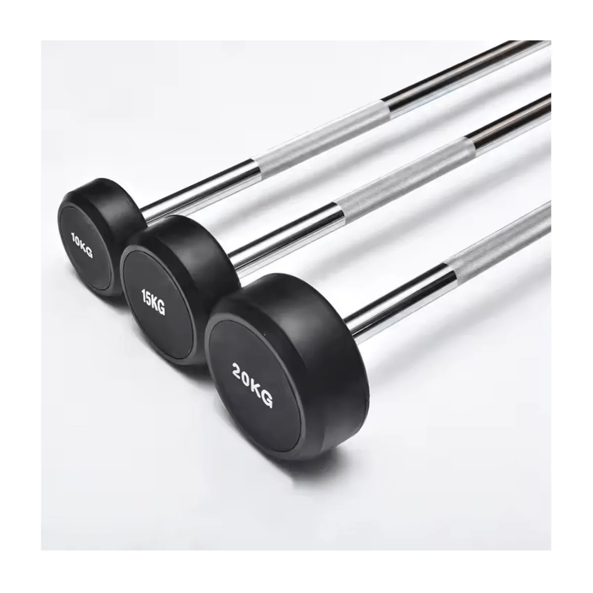 ALPHA GYM - Barra Recta con Peso Fijo Acero cromado