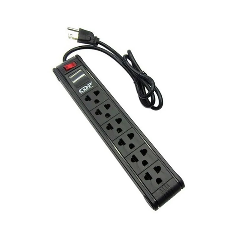 CDP - Supresor De Picos CDP R-PS6 220V 6 Tomas Nema Universal Negro