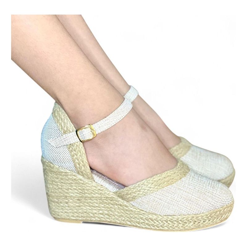 GENERICO - Alpargata Mujer Casual Taco 7 2086L-50 Color Beige