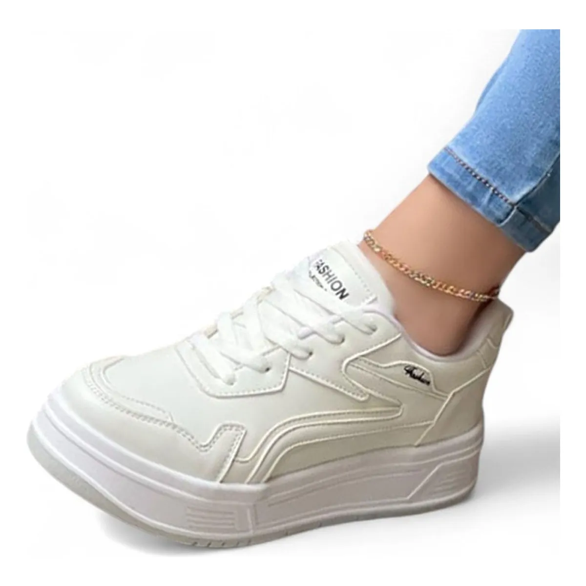 GENERICO - Zapatilla Mujer Rayo Casual 2086L-48 Color Blanco