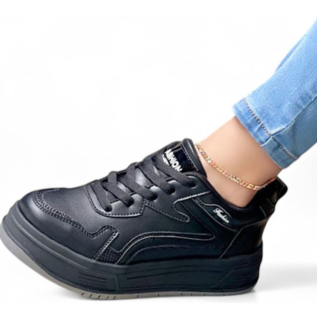 GENERICO - Zapatilla Mujer Rayo Casual 2086L-48 Color Negro