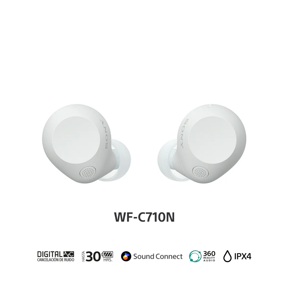 SONY - Sony Audífonos Inalámbricos Noise Cancelling In Ear WF-C710N Blanco