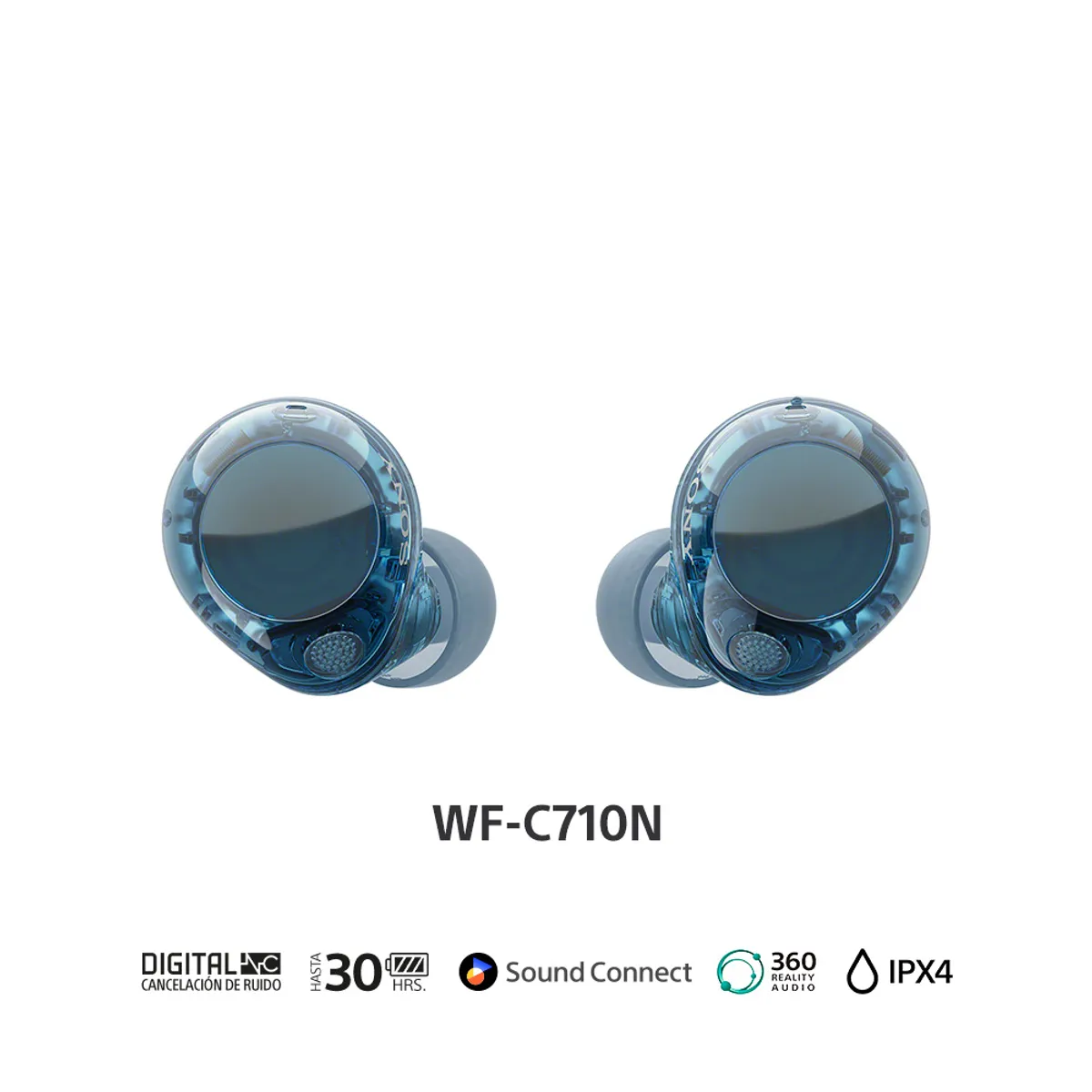 SONY - Sony Audífonos Inalámbricos Noise Cancelling In Ear WF-C710N Azul