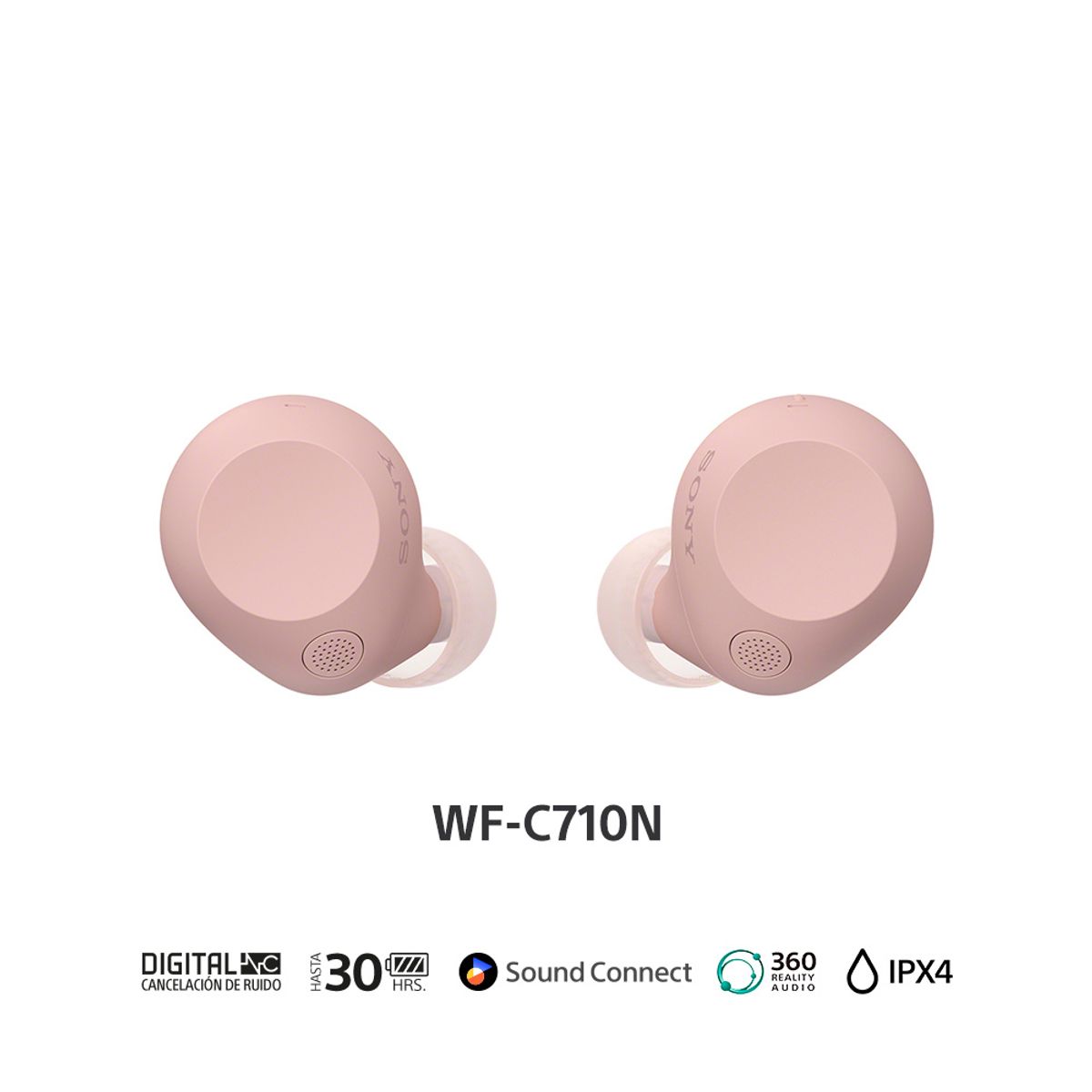 SONY - Sony Audífonos Inalámbricos Noise Cancelling In Ear WF-C710N Rosa