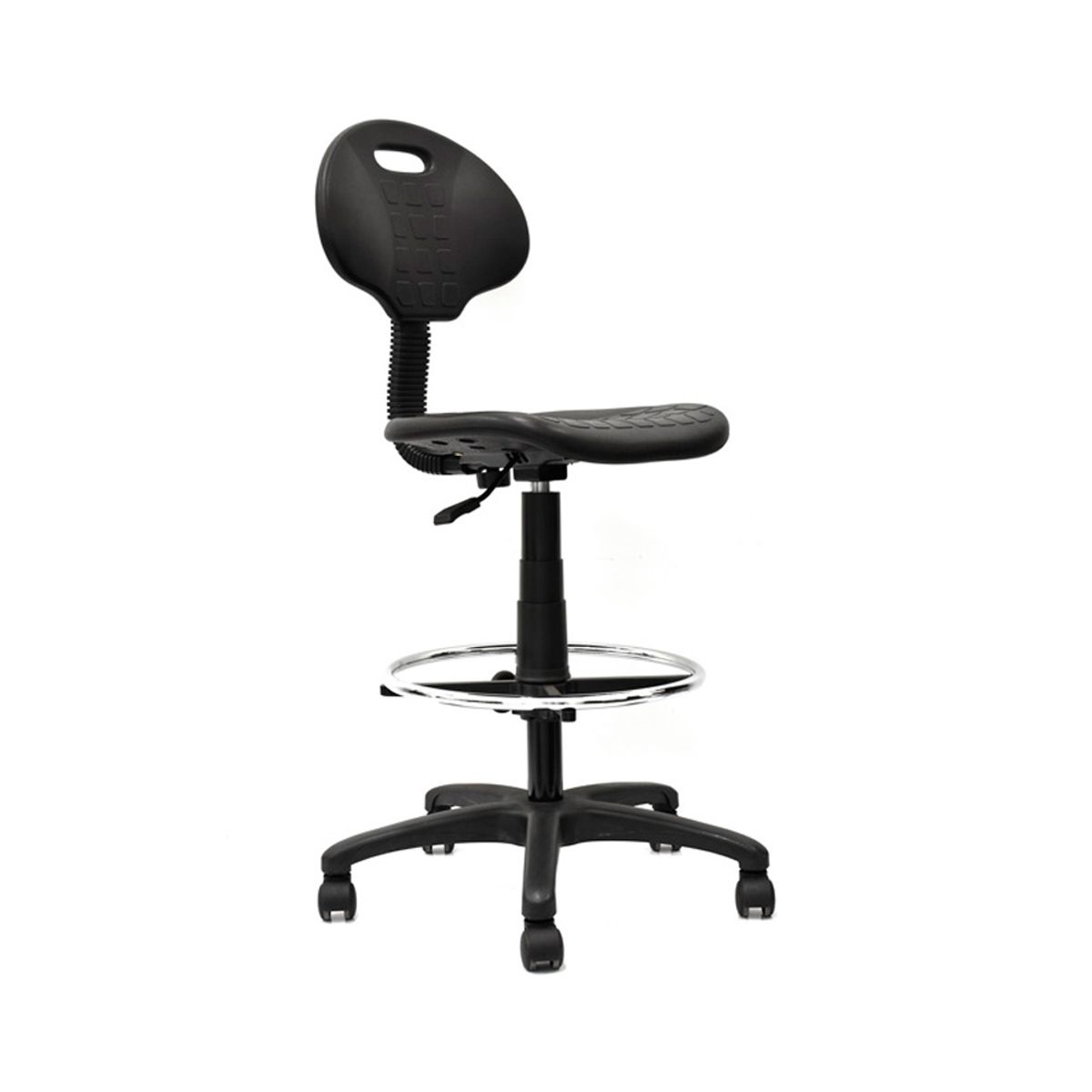 OFIDEAS - Silla Cajero Ergonómico Twig Cromado Color Negro Ofideas
