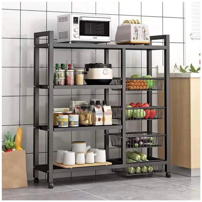 GENERICO - Estante Organizador de Cocina de Metal con Ruedas 108x80x32cm