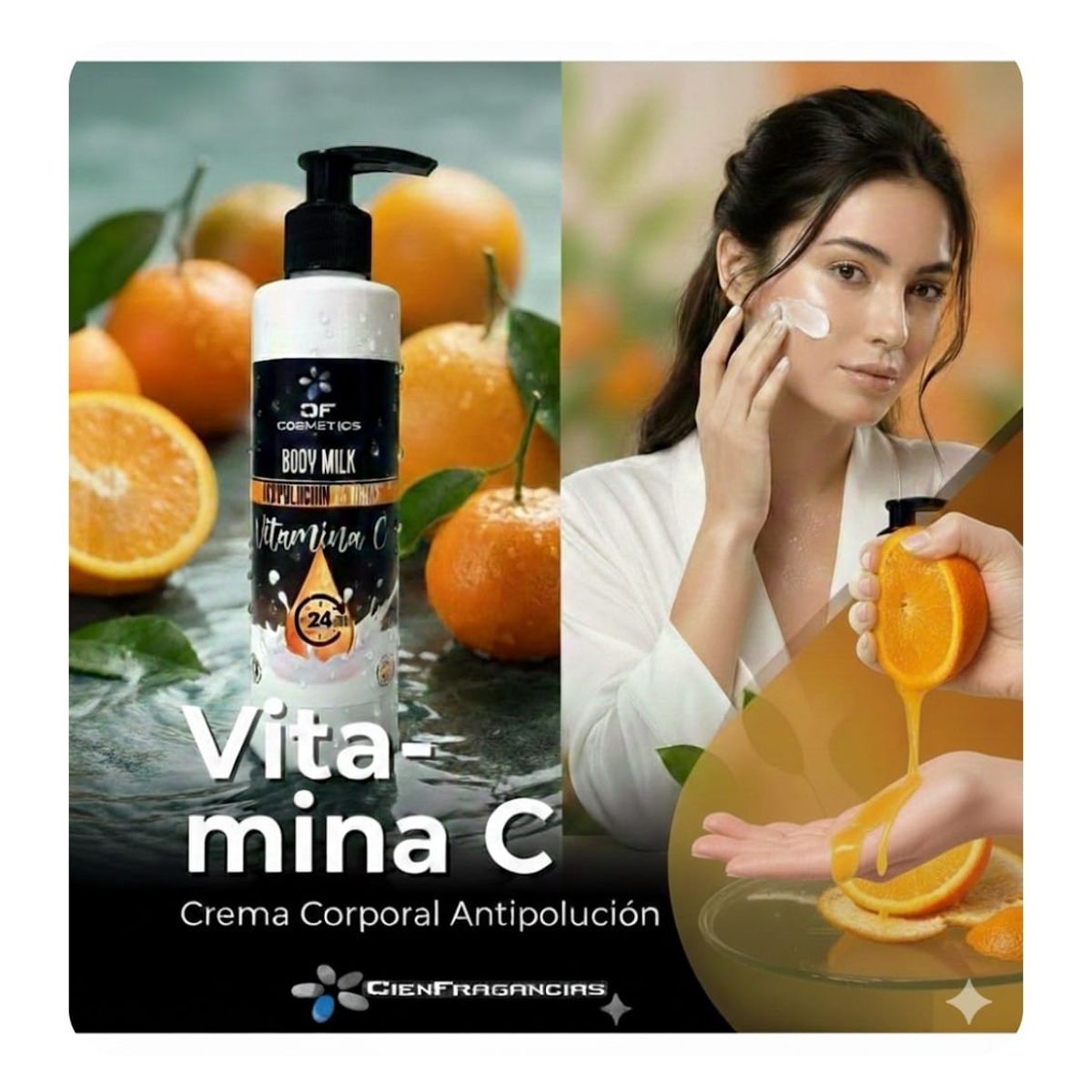 CIEN FRAGANCIAS - BODY MILK VEGANO VITAMINA C PURA CIENFRAGANCIAS CIEN ESENCIAS 200ML