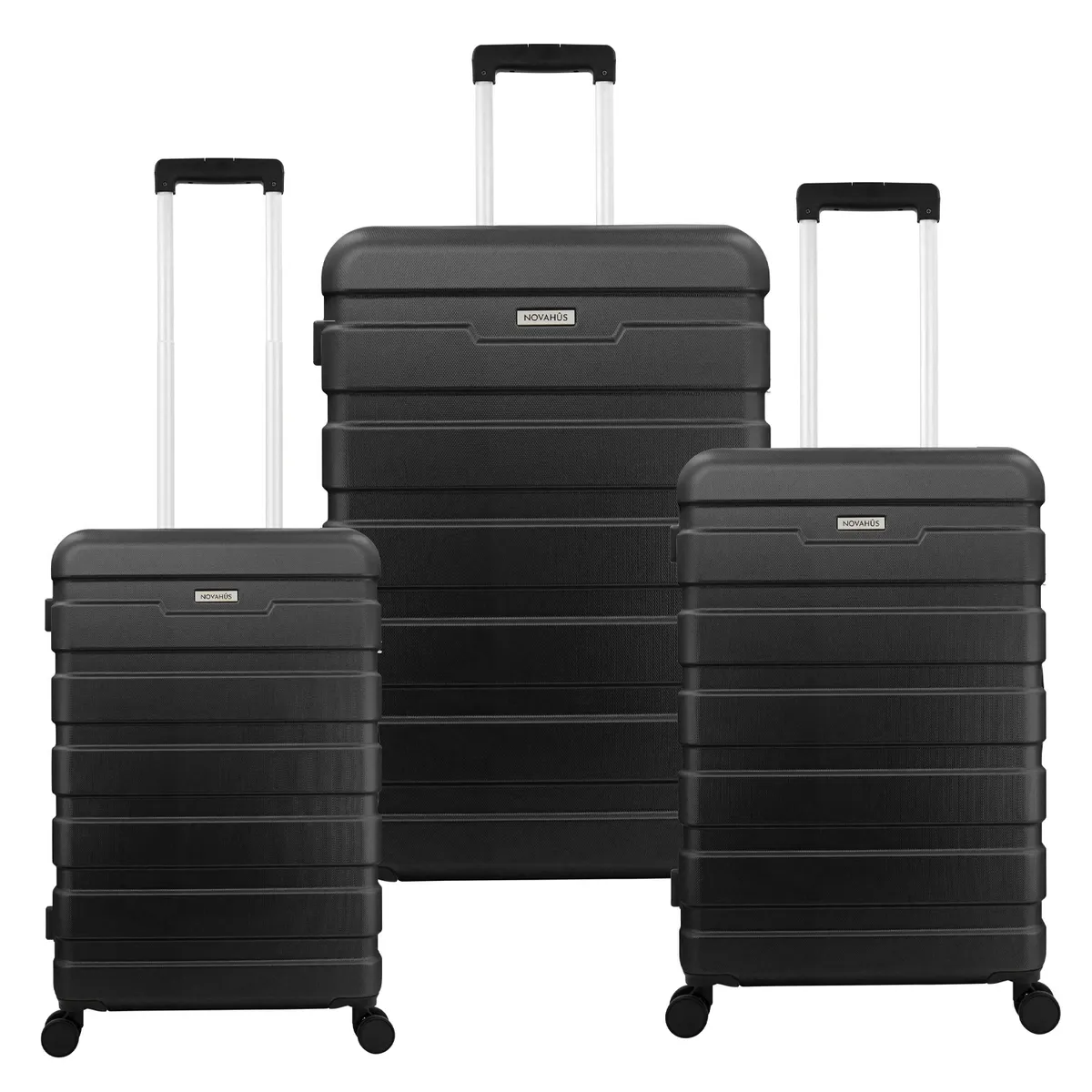 NOVAHUS - Set Maletas Rígidas Danubio S-M-L Negro